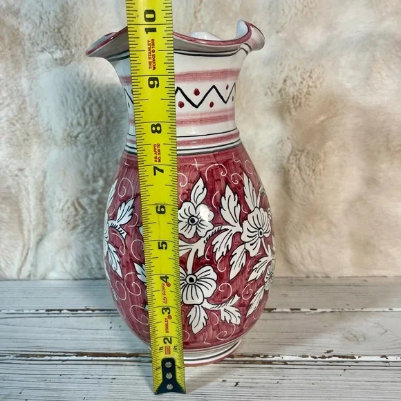 Vintage Orvieto Deruta Italy Pottery‎ Floral Jug Pitcher Vase Earthenware - Picture 4 of 11